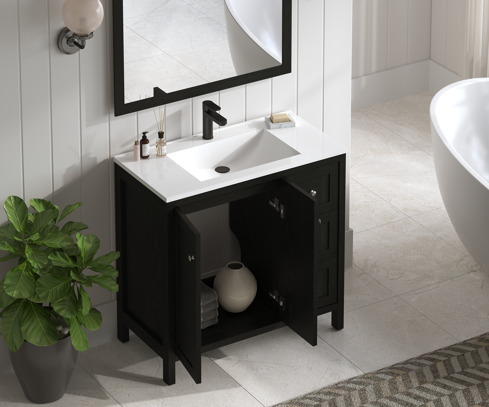 35.5" Modern Bathroom Vanity with Basin by HouseOfZazla