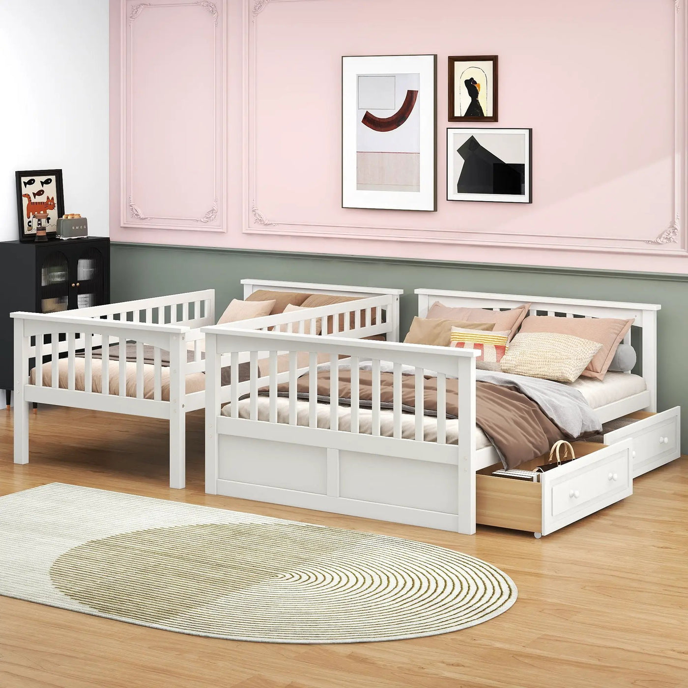 Bunk Bed With Drawers, Convertible Storage Bed by Unique Piece Furniture