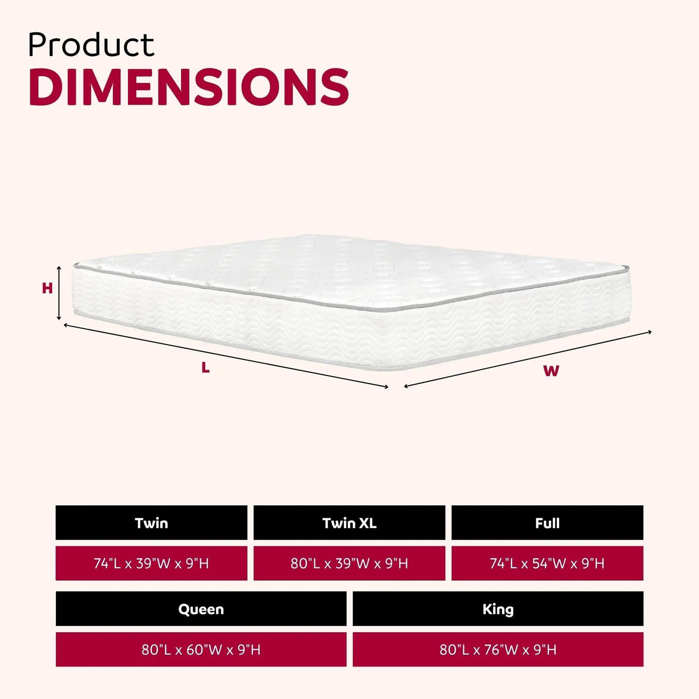 Premium 9" Medium Pocket Spring Mattress by HouseOfZazla