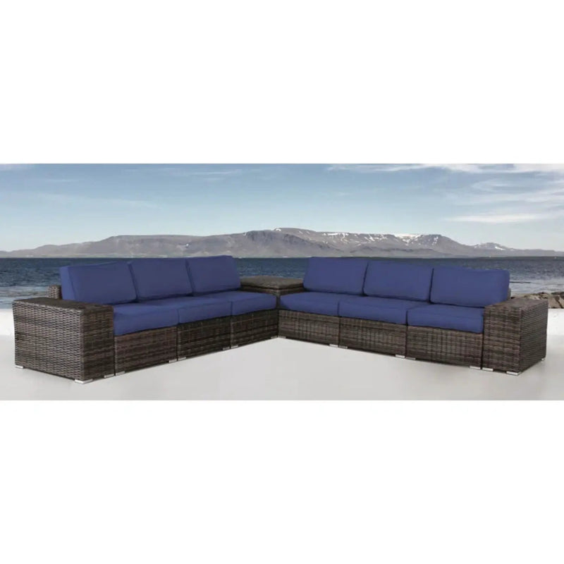 Elegant Outdoor Rattan Wicker 6 Person Seating Group With Cushions by Unique Piece Furniture