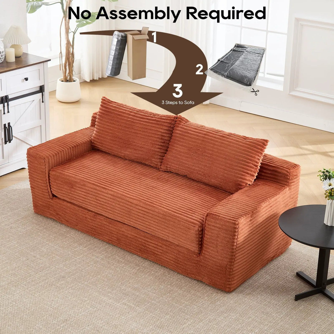 Convertible Loveseat Sofa Bed With Memory Foam & Steel Frame by Unique Piece Furniture