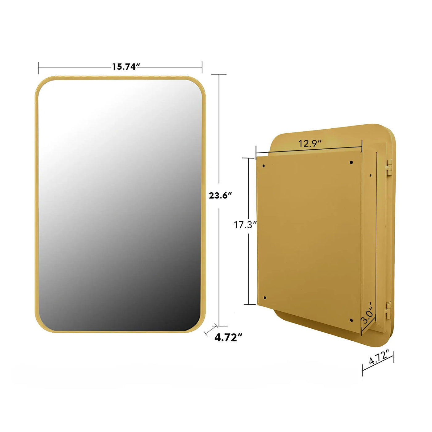Recessed Metal Framed Medicine Cabinet With Mirror And Adjustable Shelves Wall Mirror With Storage For Bathroom by Unique Piece Furniture