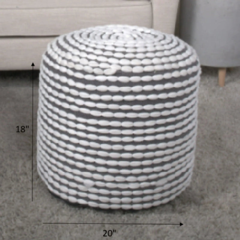 River - Handcrafted Cylindrical Pouf Water Resistant Fabric by Unique Piece Furniture