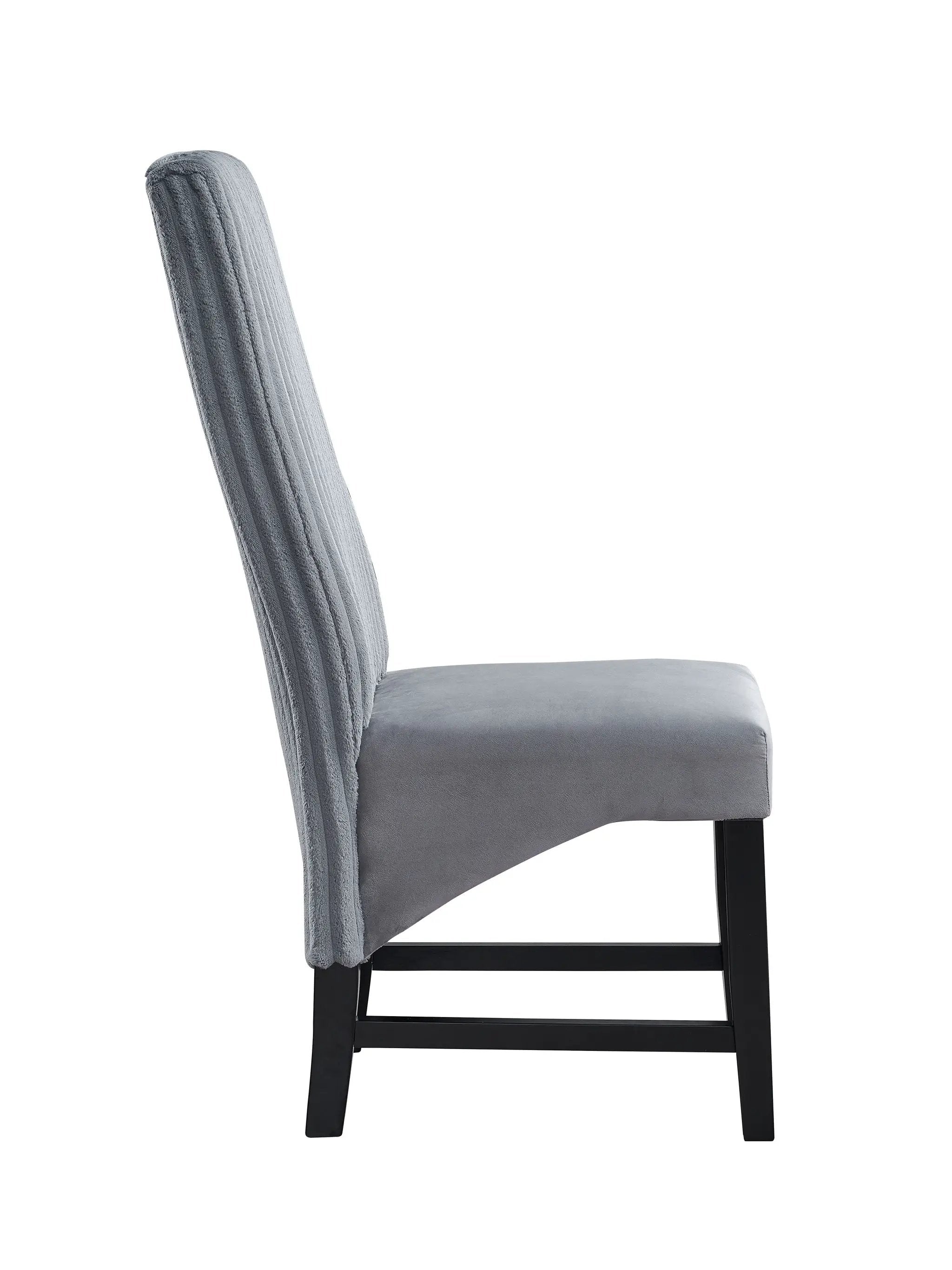 Kini - Corduroy Side Chair (Set of 2) - Black / Gray by Unique Piece Furniture