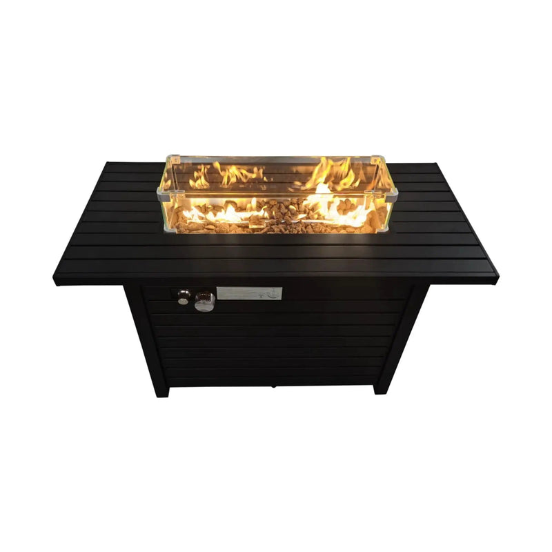 Propane Fire Pit Table With Cover - Black by Unique Piece Furniture