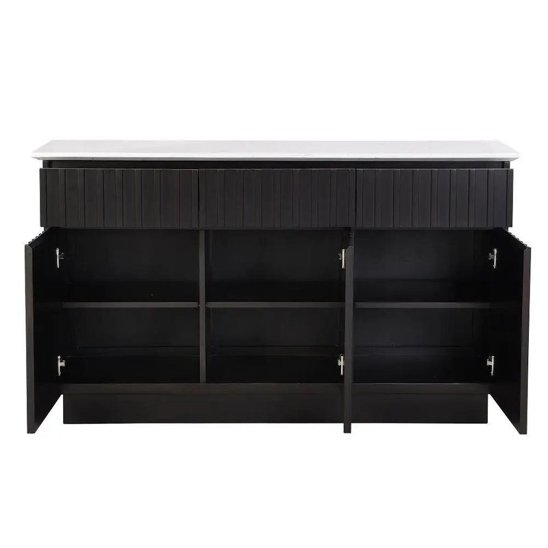 Jaramillo - Server - Engineering Marble Top & Black by Unique Piece Furniture