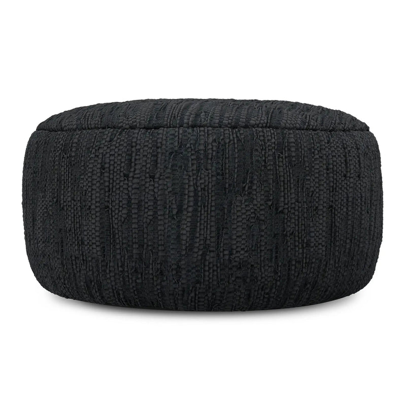 Fredrik - Round Pouf - Black by HouseOfZazla