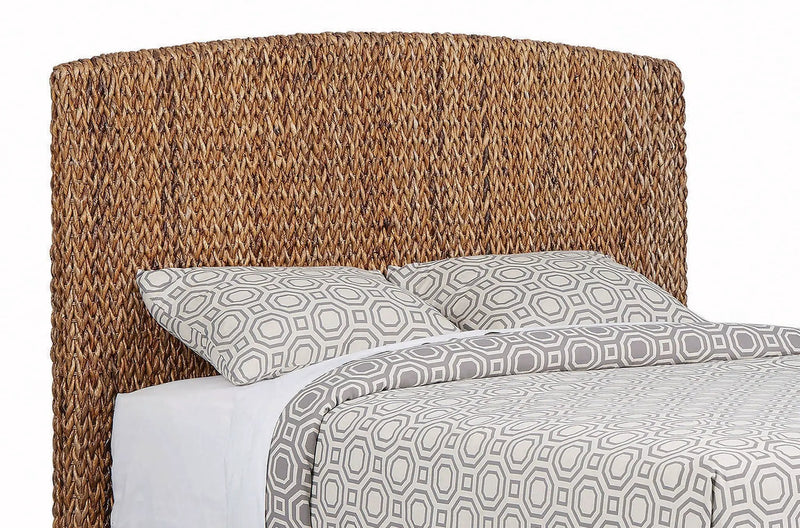 Laughton Woven Banana Leaf California King Headboard Amber by Unique Piece Furniture