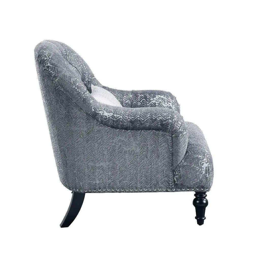 Gaura - Chair With Pillow - Dark Gray Velvet by Unique Piece Furniture