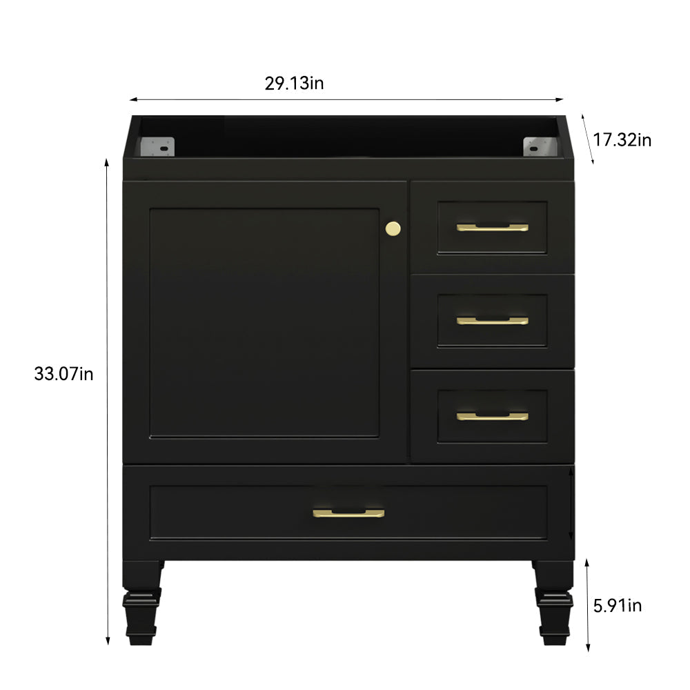 30" Black Bathroom Vanity by HouseOfZazla