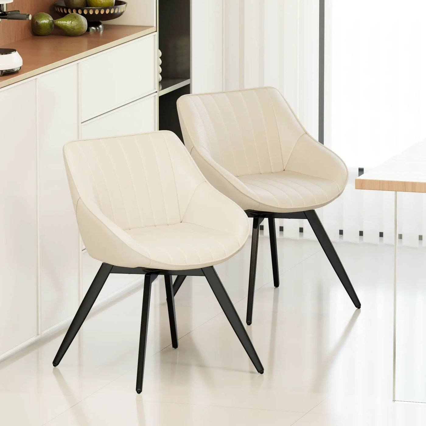 Modern Medieval Kitchen Dining Chair With 360 ° Rotation by Unique Piece Furniture