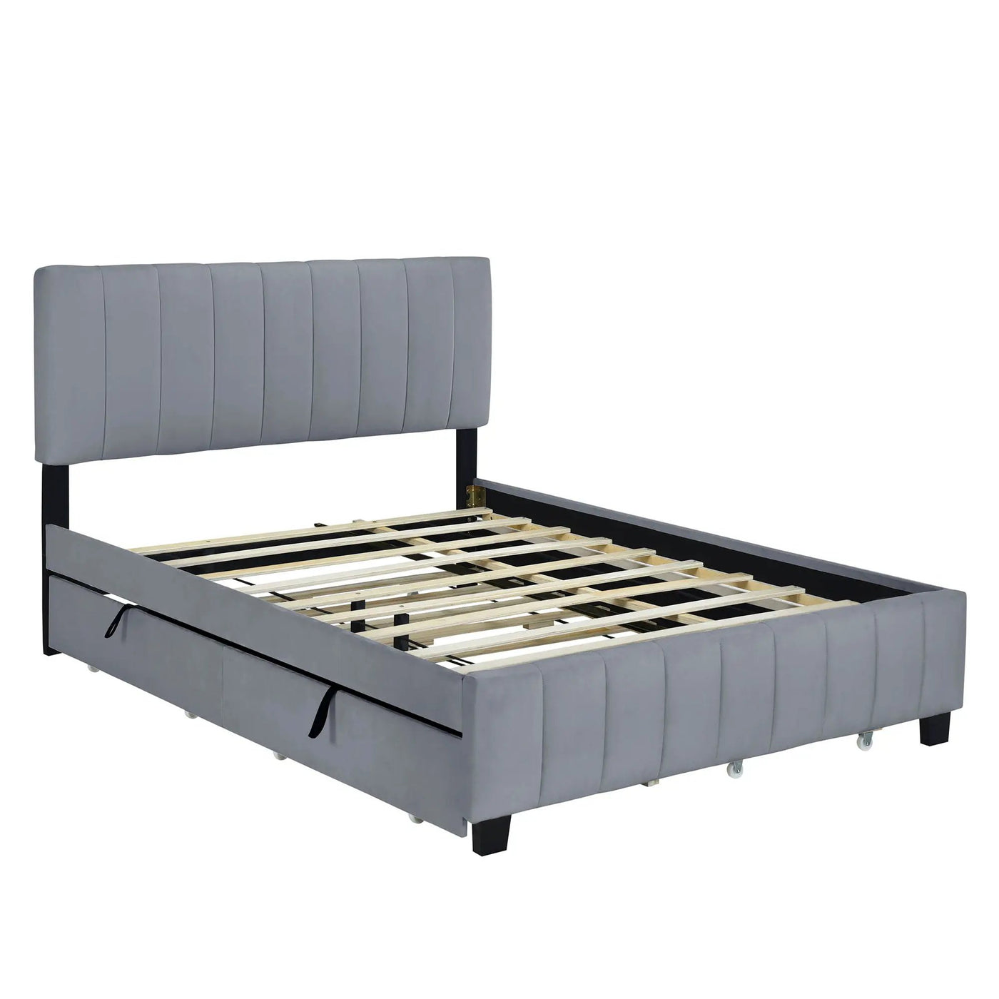 Platform UpholsteredBed With 2 Drawers And Twin Long Trundle by HouseOfZazla
