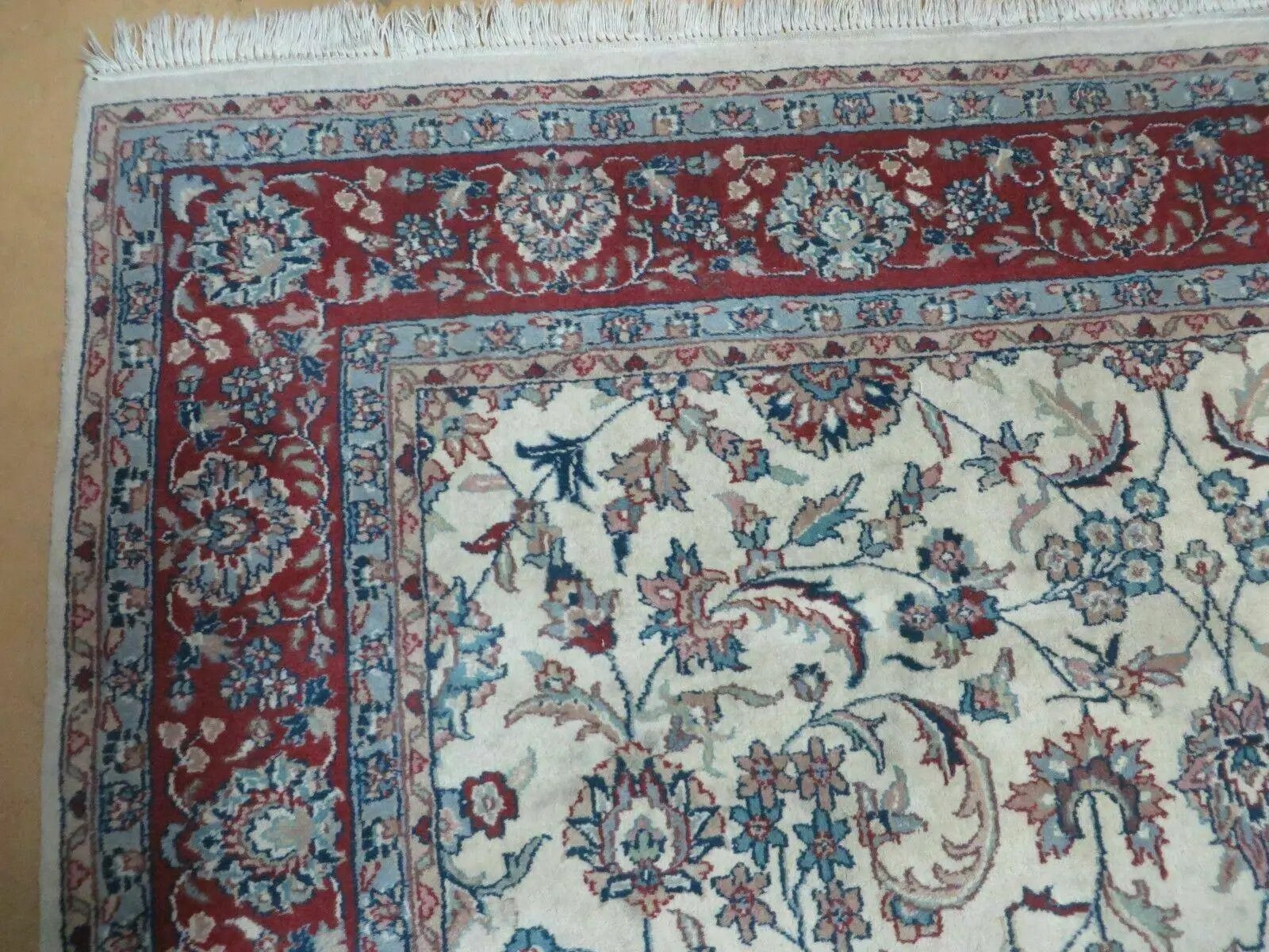 6' X 9' Vintage Handmade Fine Chinese Floral Oriental Wool Rug Carpet Beige by Jewel Rugs