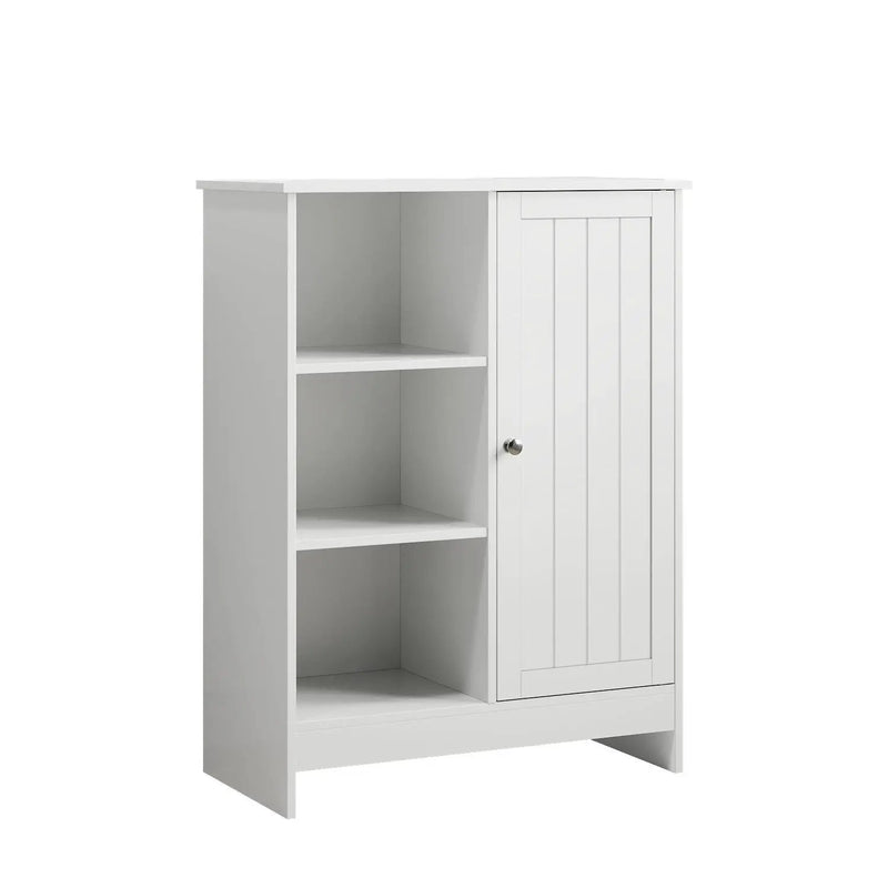 Classic Freestanding Bathroom And Kitchen Storage Cabinet With Adjustable Shelves - White by Unique Piece Furniture