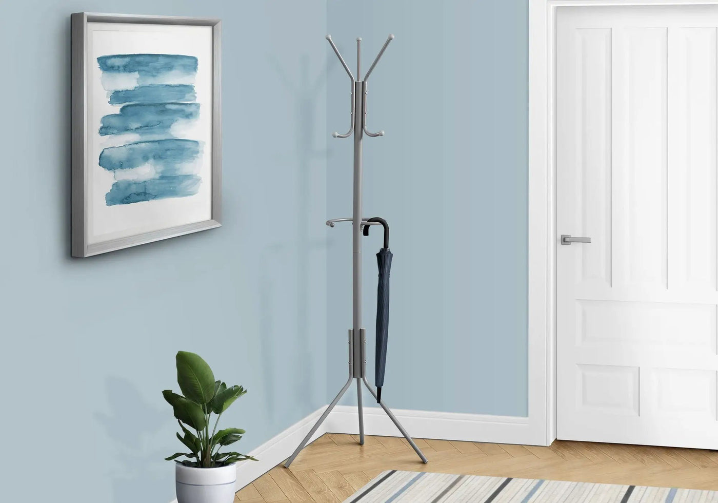 Freestanding Coat Rack with 6 Hooks and Hanging Bar by HouseOfZazla