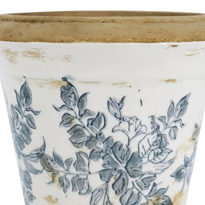 7.1x7.1x6.7' Ceramic Planter with Floral Pattern, Set of 2 by HouseOfZazla