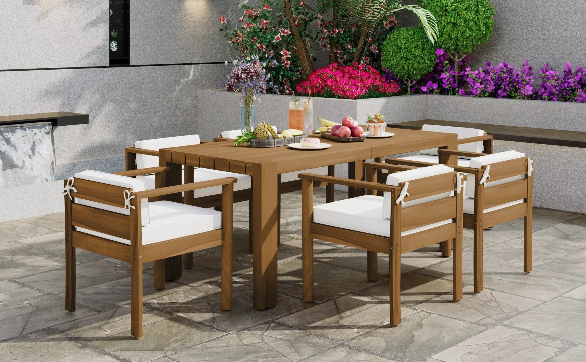 TREXM 7-Piece Patio Dining Table Set for 6 by HouseOfZazla