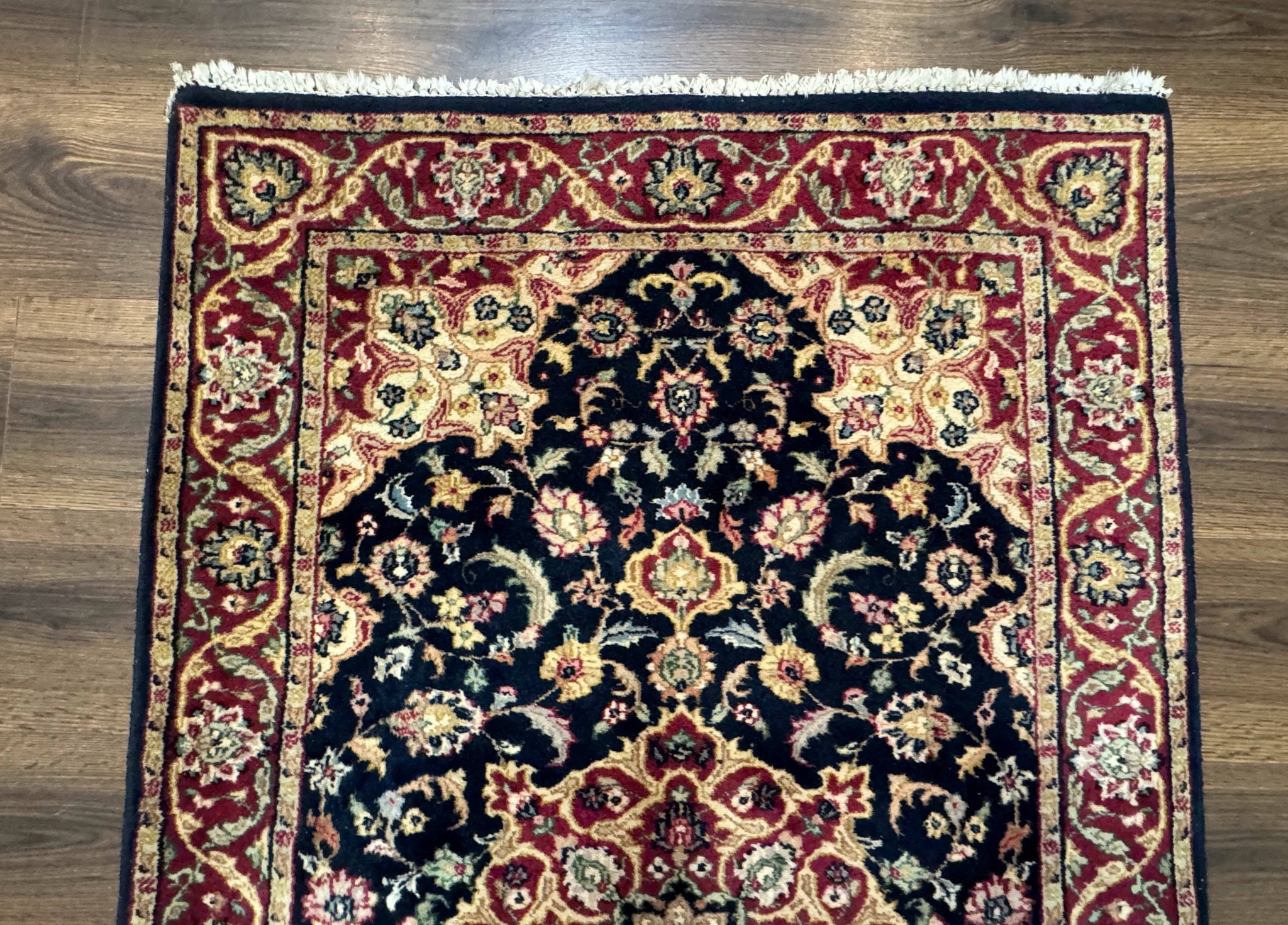 Pak Persian Sarouk Rug 3x5, Navy Blue and Red by Jewel Rugs