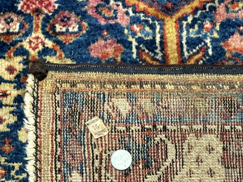 Antique Persian Rug 4x7, Blue and Red Malayer Carpet, Rare by Jewel Rugs