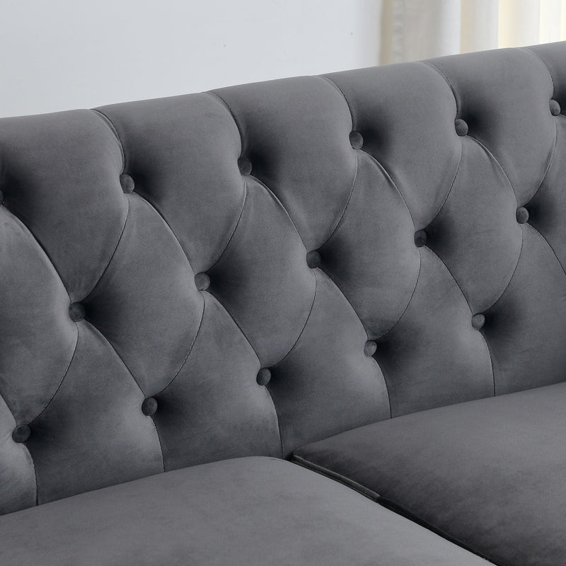Modern Chesterfield Sofa With Tufted Backrest For Living Room by HouseOfZazla