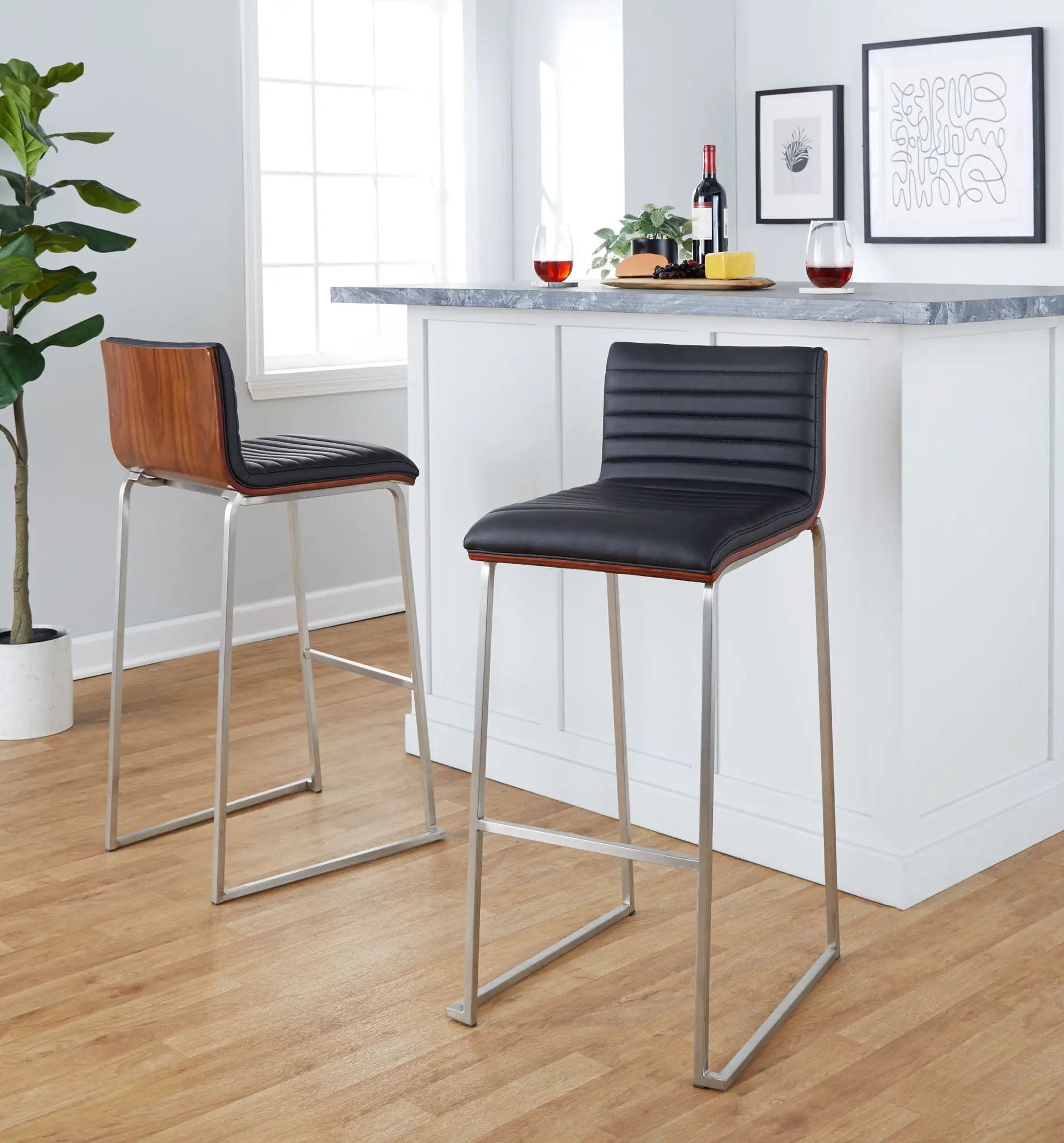Mason Mara - Contemporary Fixed Height Barstool (Set of 2) by Unique Piece Furniture