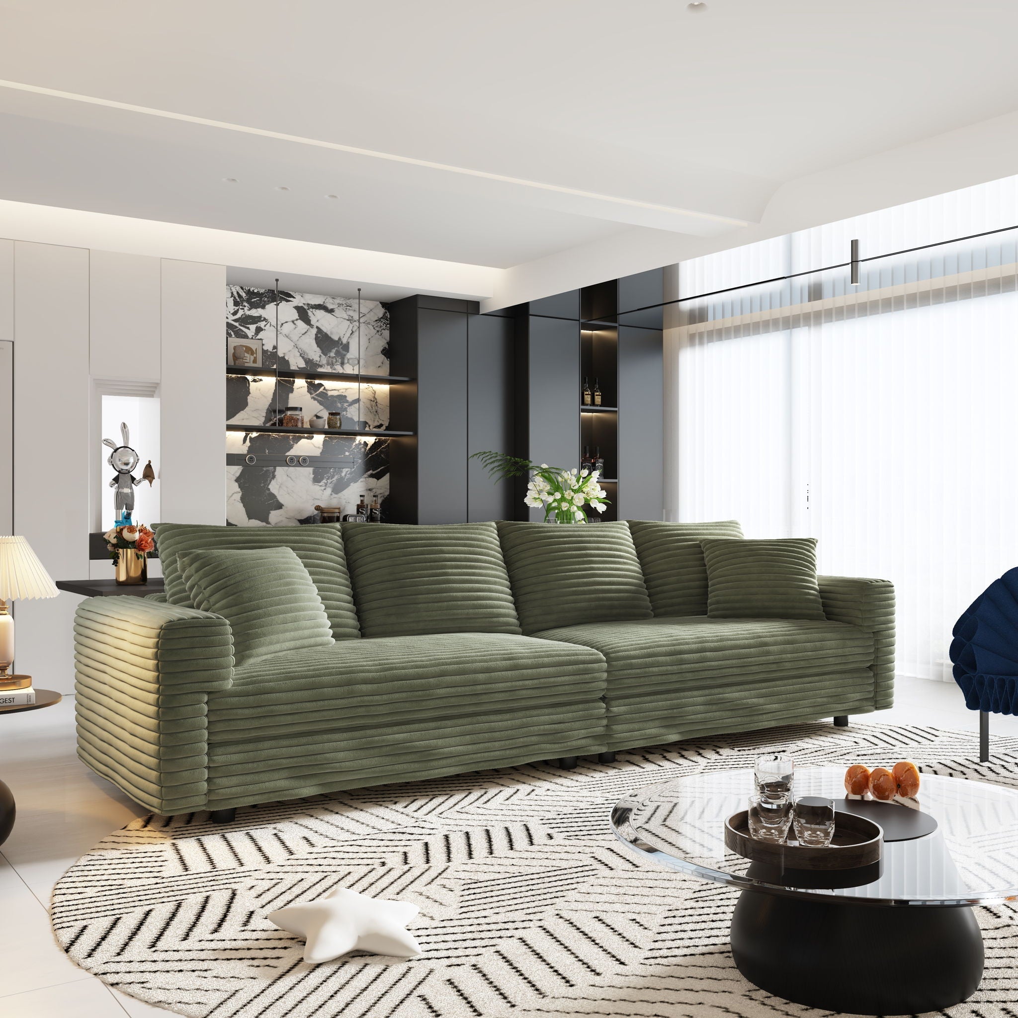 Modern Comfy Upholstered Sofa Cloud Couch & Deep Seat Couches by HouseOfZazla