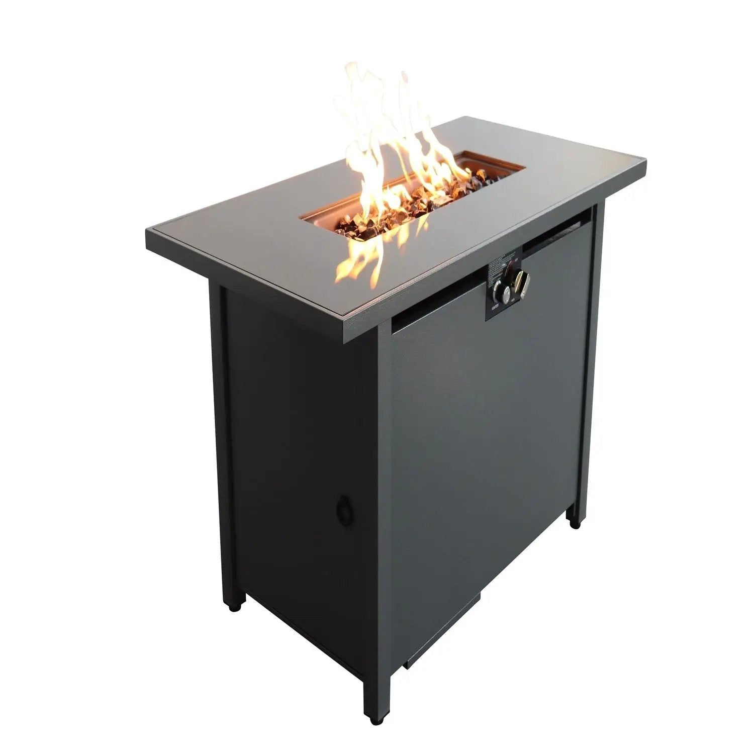 Outdoor Fire Pit Table With Lid & High-Quality Materials - Black by Unique Piece Furniture