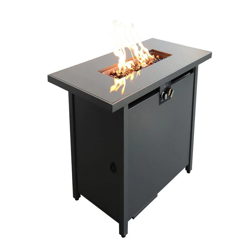 Outdoor Fire Pit Table With Lid & High-Quality Materials - Black by Unique Piece Furniture