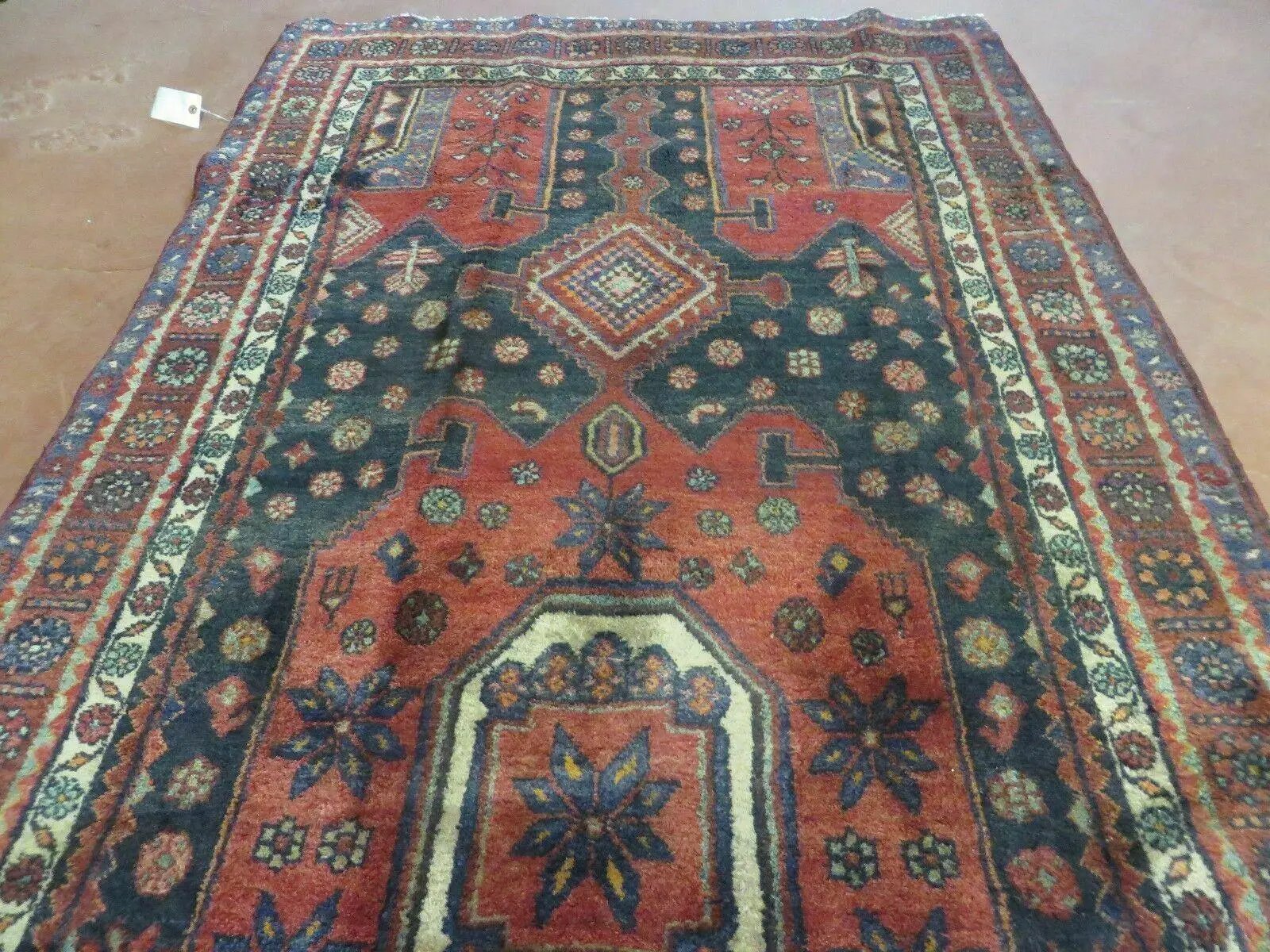 4' X 9' Antique Handmade Turkish Tribal Oriental Geometric Wool Rug # 605 by Jewel Rugs