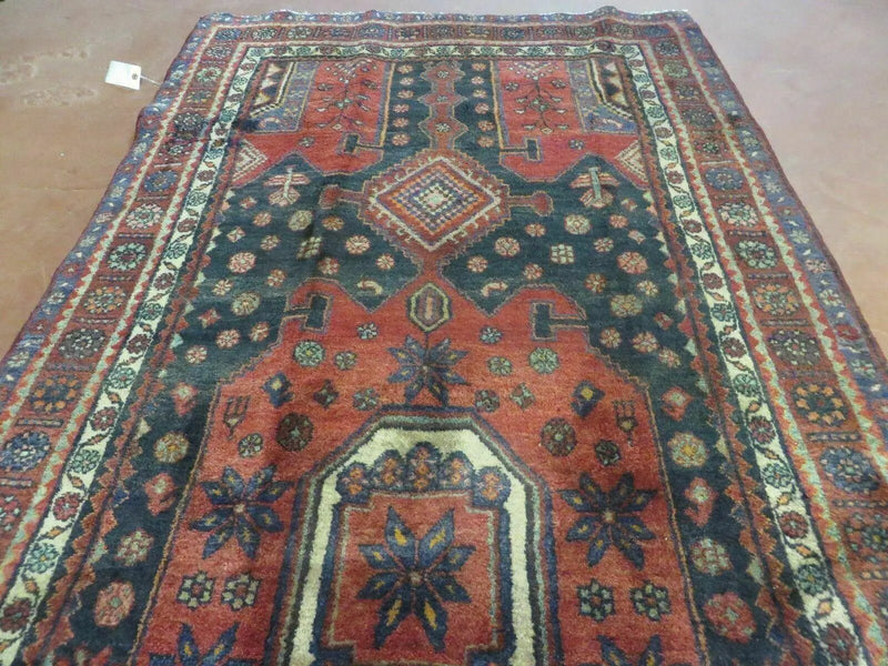 4' X 9' Antique Handmade Turkish Tribal Oriental Geometric Wool Rug # 605 by Jewel Rugs