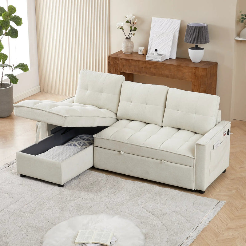 71.3" Reclining Sofa Bed with USB Ports by HouseOfZazla