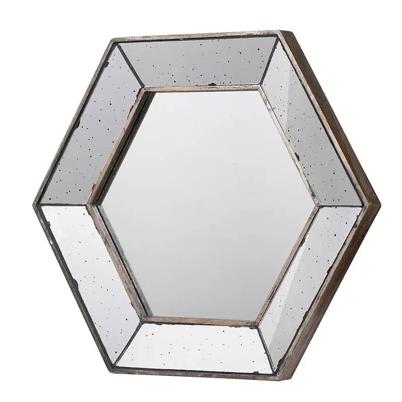 Hexagon Wall Mirror With Contemporary Glass Design, Home Decor Accent Mirror For Living Room, Entryway, Bedroom by HouseOfZazla