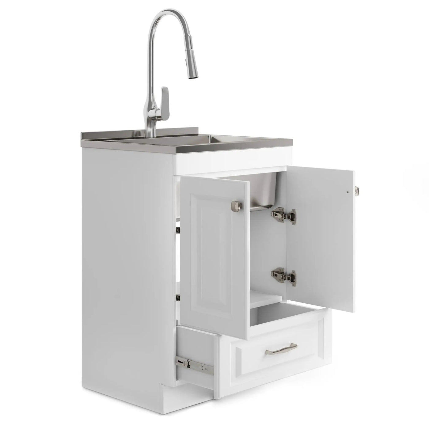 Lawrence - Laundry Cabinet With Faucet And Stainless Steel Sink by HouseOfZazla