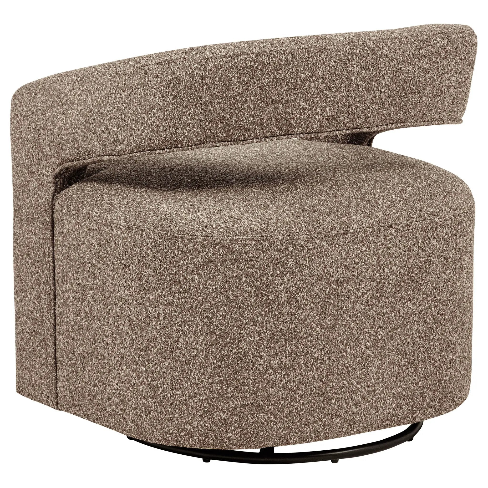 Westhill Boucle Upholstered Swivel Accent Chair Rocky Road by Unique Piece Furniture