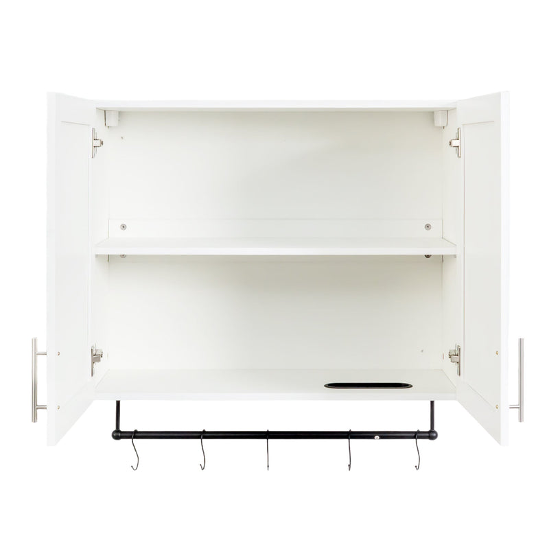Bathroom Wall Cabinet with Adjustable Shelf, Towel Bar, and 5 Hooks by HouseOfZazla