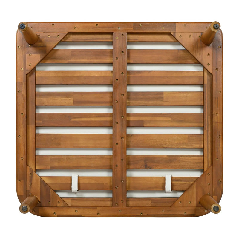 Acacia Wood Outdoor Patio Chair with Vertical Slatted Arms by HouseOfZazla