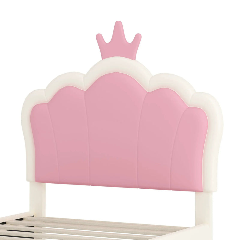 Upholstered Princess Platform Bed With Crown Headboard by HouseOfZazla