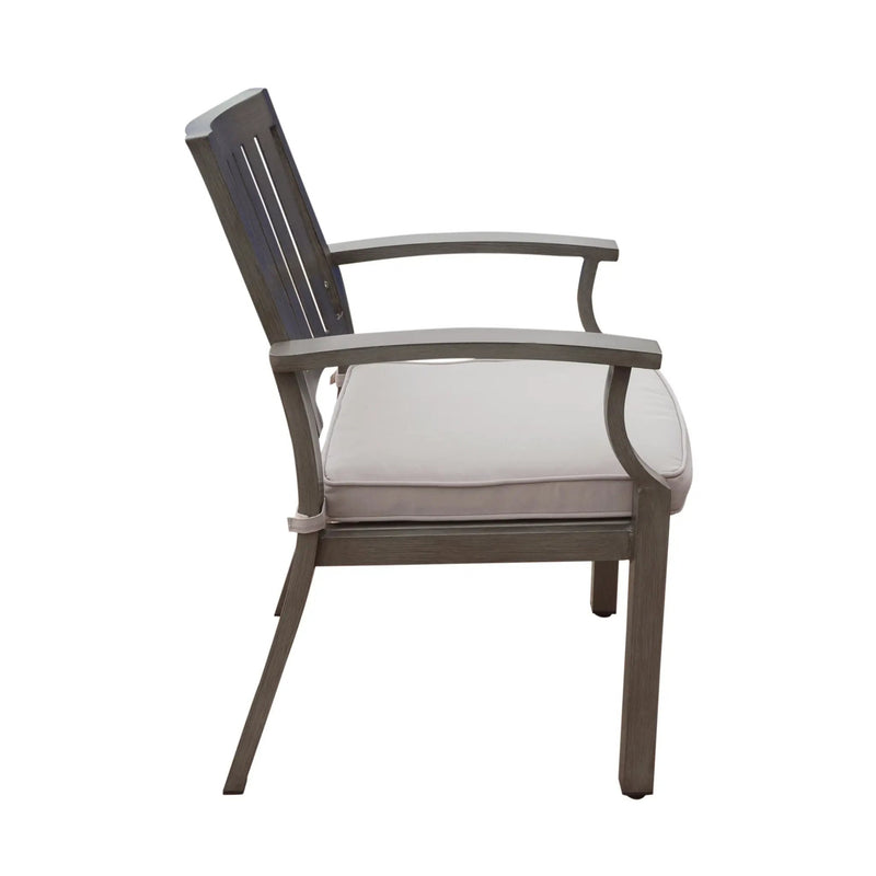 Outdoor Modern Aluminum Dining Chair with Cushion (Set of 2) by HouseOfZazla