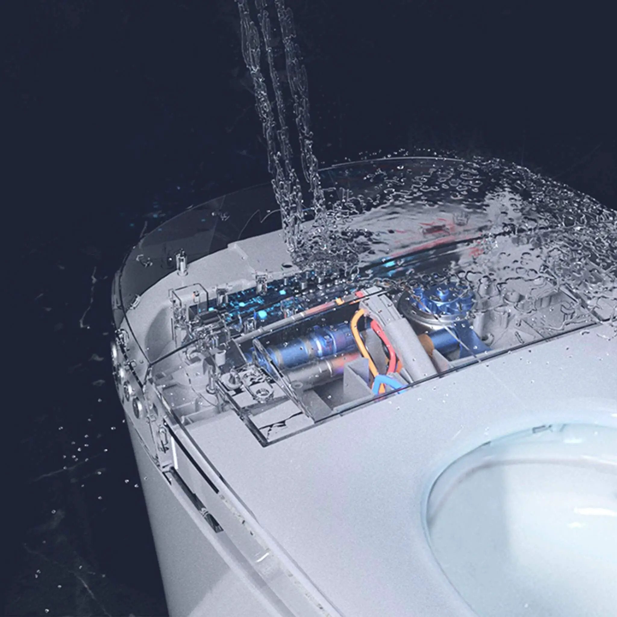 Nuvia 1/1.28 GPF Smart Compact Dual Flush Tankless Toilet Bidet Combo With Self-Cleaning Nozzle And Foot Sensor Flush (SAK58021) by SAKSBY WHOLESALE