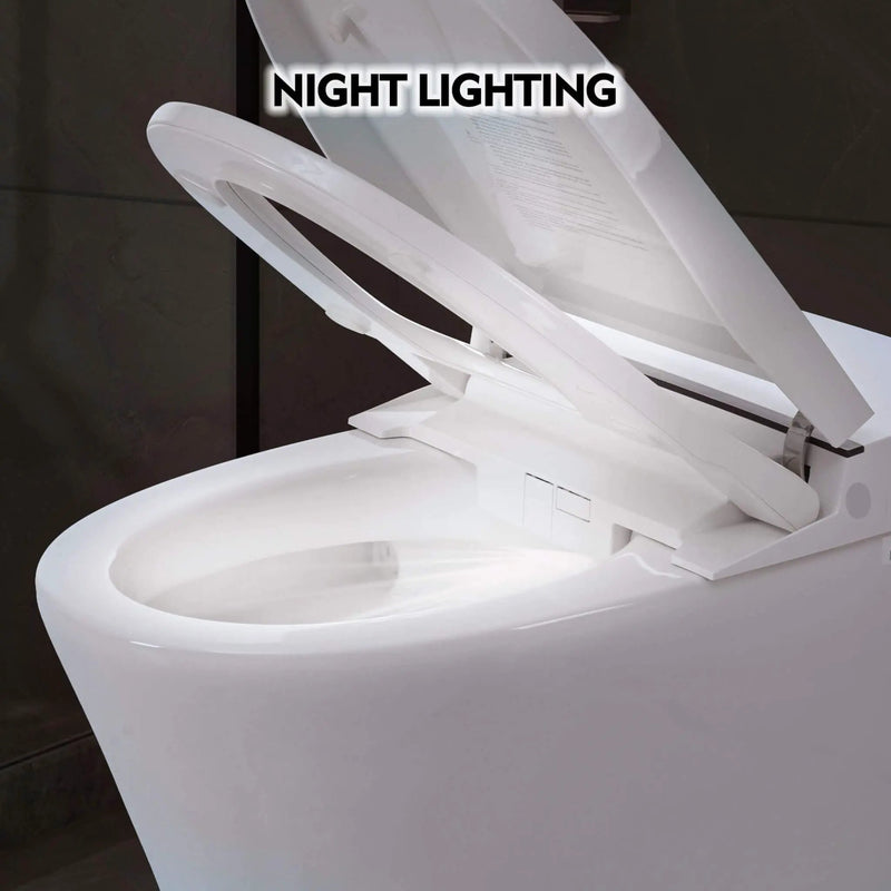 Nuvia 1/1.28 GPF Smart Compact Dual Flush Tankless Toilet Bidet Combo With Self-Cleaning Nozzle And Foot Sensor Flush (SAK58021) by SAKSBY WHOLESALE
