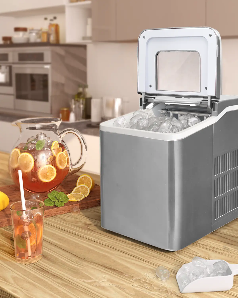 Portable Countertop Ice Maker Machine with Scoop-Silver by DirectDeals