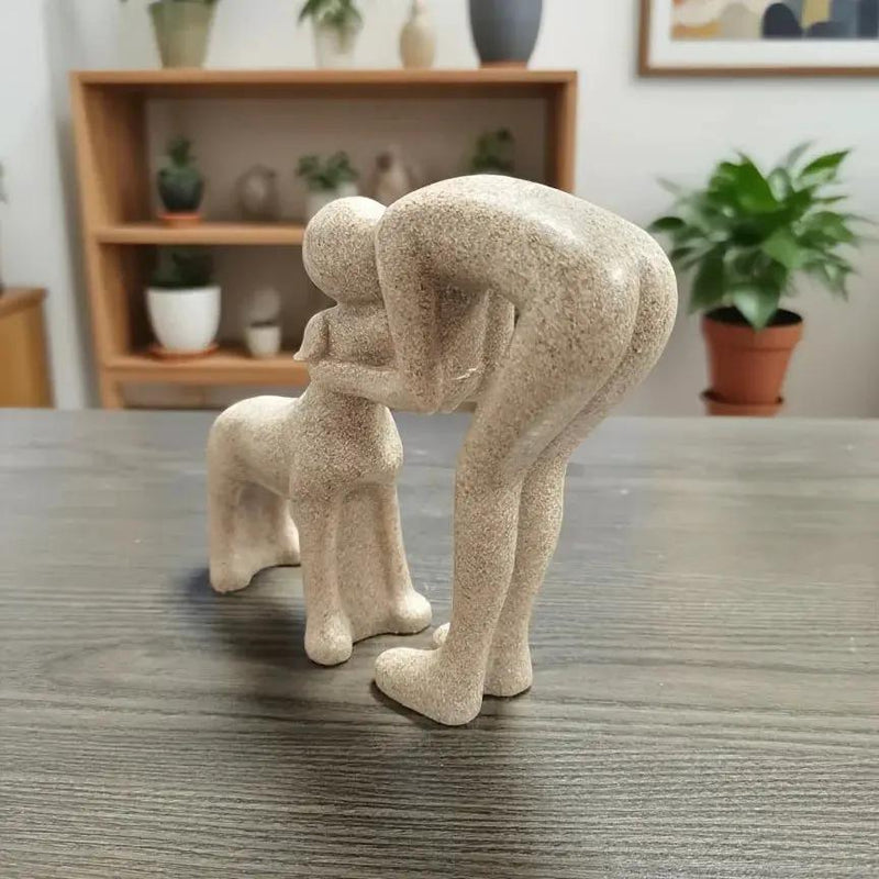 1 Creative Dog Sculpture Home Decor, Adorable for Man and Dog Statue Decoration, Suitable for Office, Living Room, Bedroom, Family, Pet Lover's Memory Gift by House Of Avana
