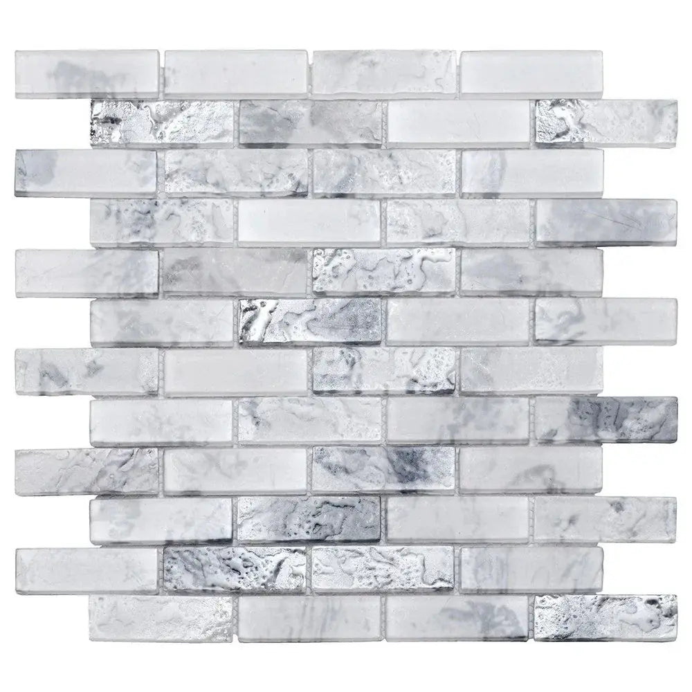 White 12x12 Matte Brick Glass Mosaic Tile (10 pack, 9.5 sq ft/case) by Apollo Tile