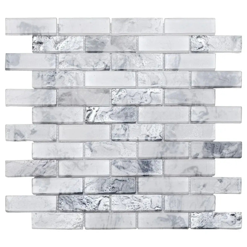 White 12x12 Matte Brick Glass Mosaic Tile (10 pack, 9.5 sq ft/case) by Apollo Tile
