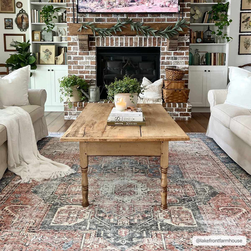Rosman Distressed Washable Rug by Hauteloom