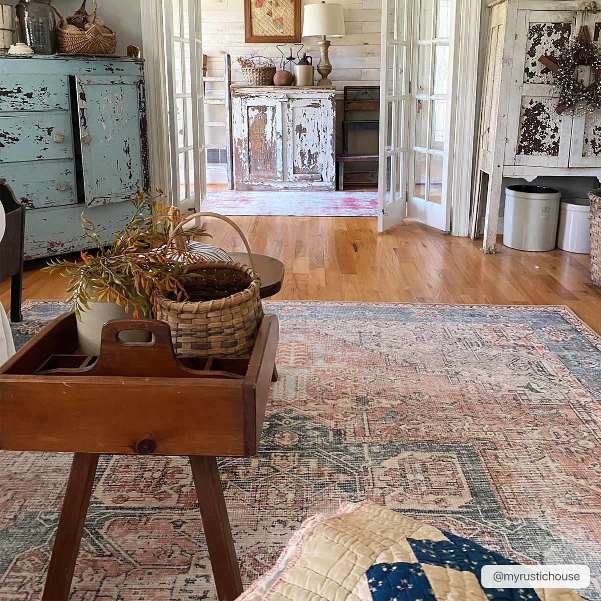 Rosman Distressed Washable Rug by Hauteloom