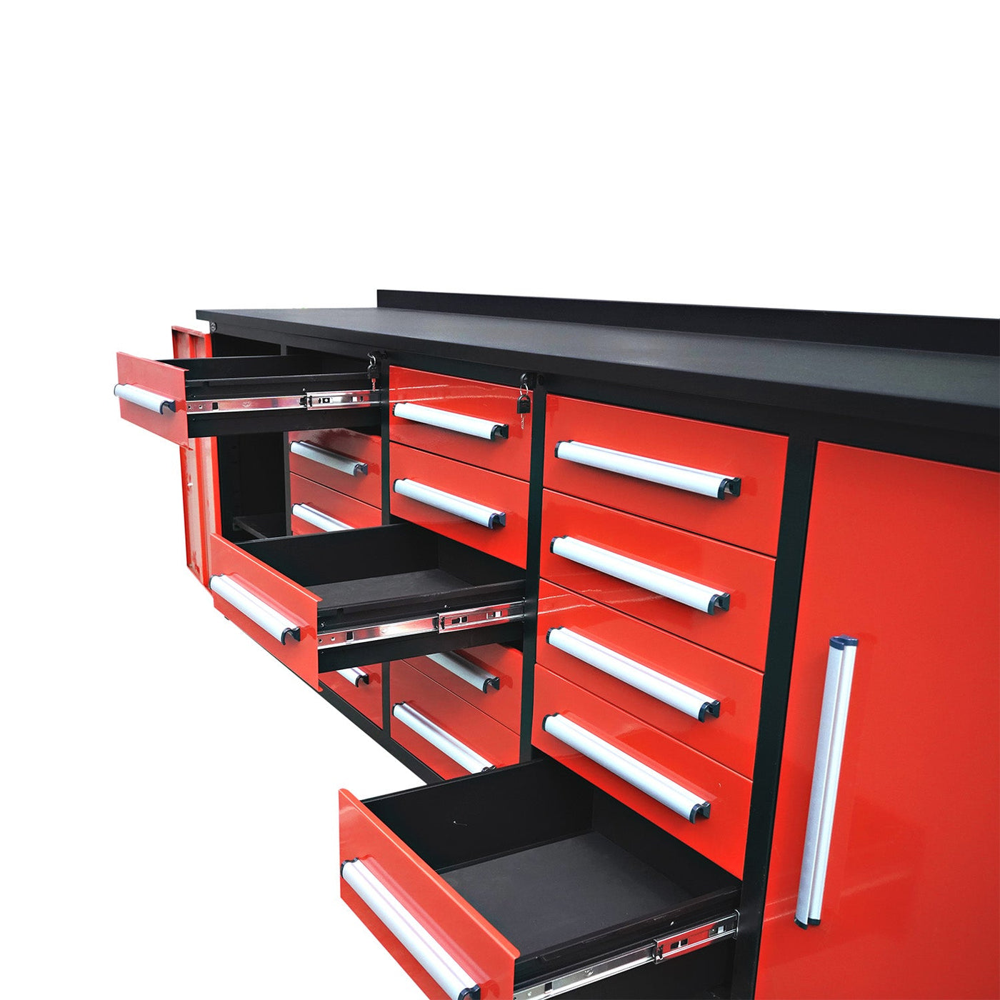 10ft Workbench Storage Cabinet with 15 Drawers & 2 Cabinets by Chery Industrial