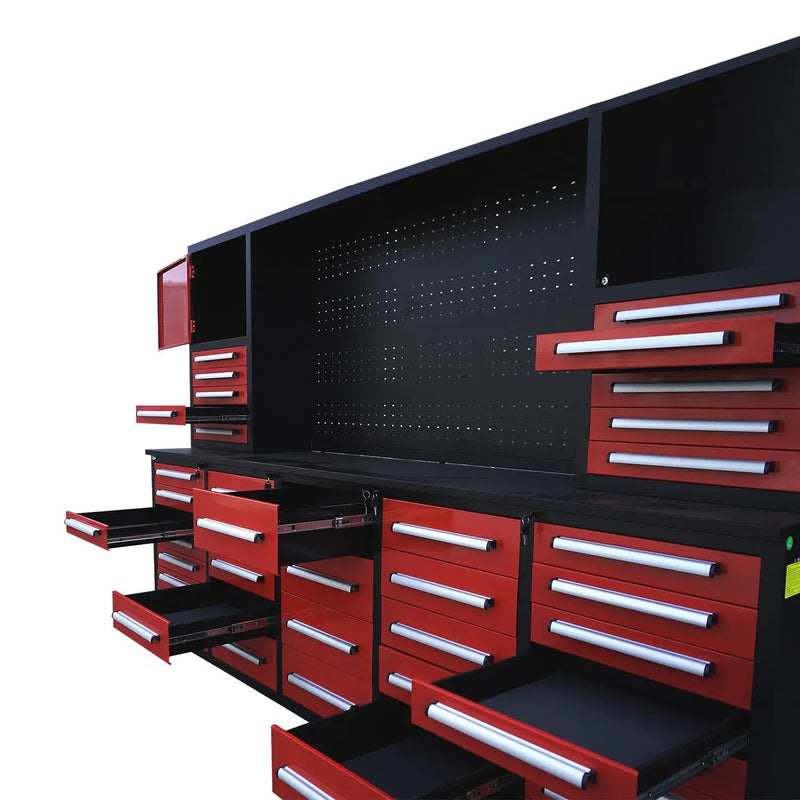 10ft Workbench Cabinet(40 Drawers, 2 Cabinets & 1 Pegboard) by Chery Industrial