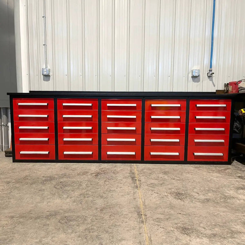 10 ft Heavy Duty Workbench with 25 Drawers by Chery Industrial