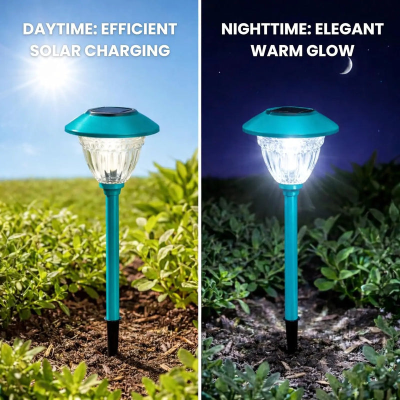 10 Pack Solar Pathway LED Lights Outdoor-Stainless Steel ( Turquoise ) by Outdoor Solar Outlet